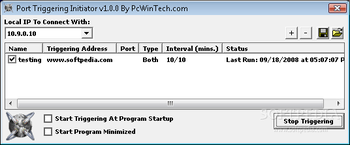 Port Triggering Initiator screenshot
