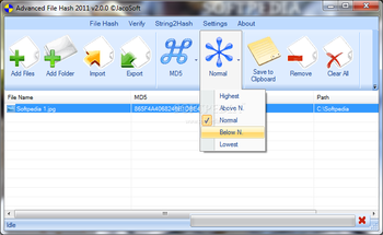 Portable Advanced File Hash 2011 screenshot 3