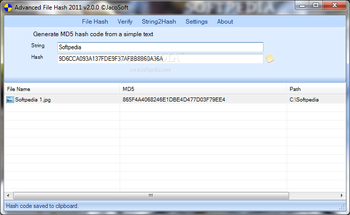Portable Advanced File Hash 2011 screenshot 5