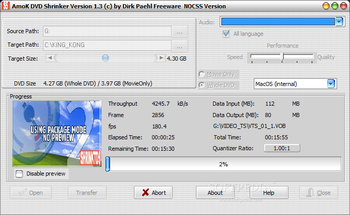 Portable AmoK DVD Shrinker screenshot