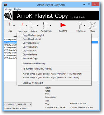 Portable AmoK Playlist Copy screenshot 4