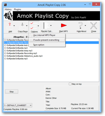 Portable AmoK Playlist Copy screenshot 5