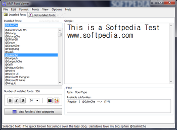 Portable AMP Font Viewer screenshot