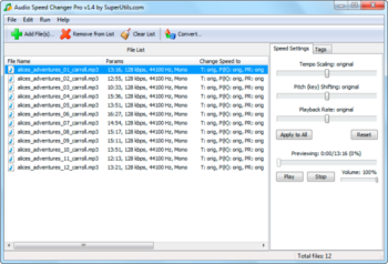 Portable Audio Speed Changer Pro screenshot