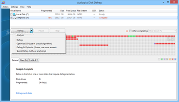 Portable Auslogics Disk Defrag screenshot