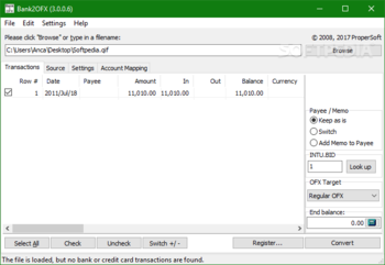 Portable Bank2OFX screenshot