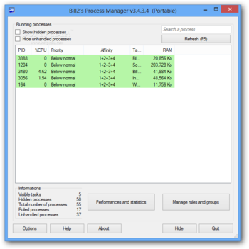Portable Bill2's Process Manager screenshot