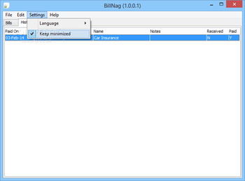 Portable BillNag screenshot 2