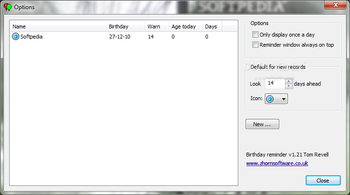 Portable Birthday Reminder screenshot