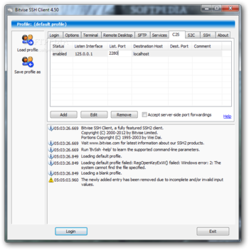 Portable Bitvise SSH Client (formerly Portable Tunnelier) screenshot 7