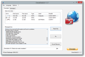 Portable CheckDiskGUI screenshot
