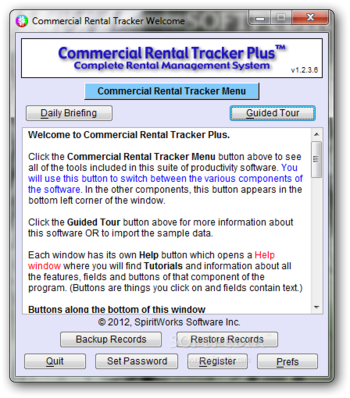 Portable Commercial Rental Tracker Plus screenshot