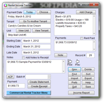 Portable Commercial Rental Tracker Plus screenshot 5