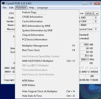 Portable CrystalCPUID screenshot 2
