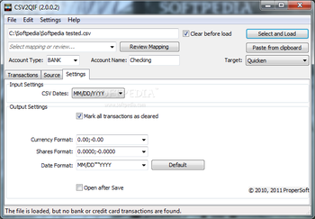 Portable CSV2QIF screenshot 2