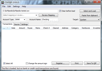 Portable CSV2QIF screenshot 3