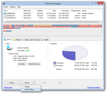 Portable Defraggler screenshot