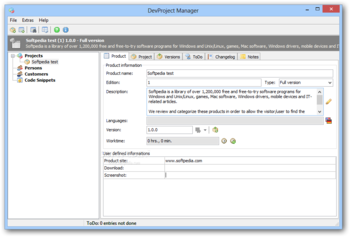 Portable DevProject Manager screenshot