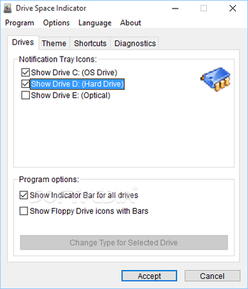 Portable Drive Space Indicator screenshot