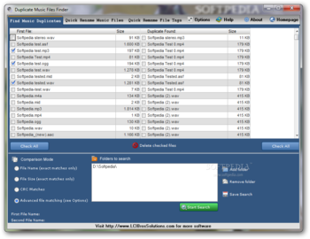 Portable Duplicate Music Files Finder screenshot