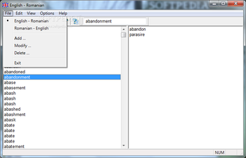 Portable English - Romanian Dictionary screenshot 3