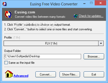 Portable Eusing Free Video Converter screenshot
