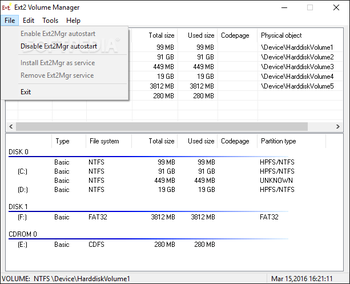 Portable Ext2 Volume Manager screenshot 2