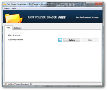 Portable Fast Folder Eraser screenshot