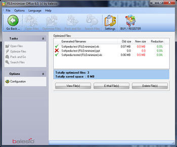 Portable FILEminimizer Office screenshot 3