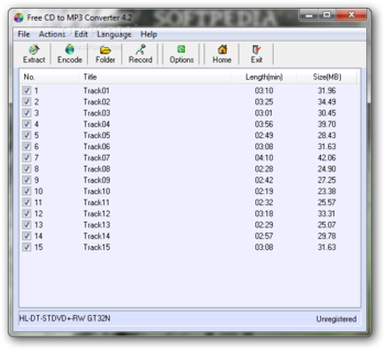 Portable Free CD to MP3 Converter screenshot