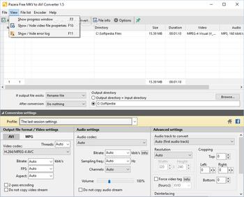 Portable Free MKV to AVI Converter screenshot 4