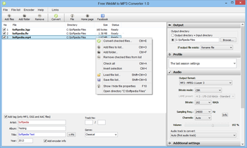 Portable Free WebM to MP3 Converter screenshot