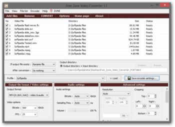 Portable Free Zune Video Converter screenshot