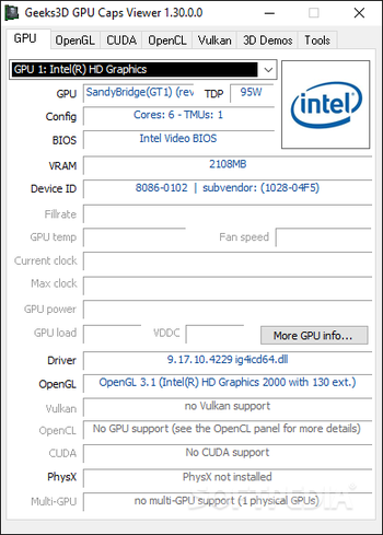 Portable GPU Caps Viewer screenshot