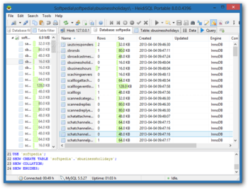 Portable HeidiSQL screenshot