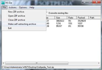 Portable HJ-Zip screenshot 2