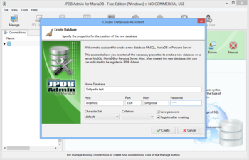 Portable JPDB Admin for MariaDB - Free Edition screenshot