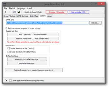 Portable Lame Front-End screenshot 4