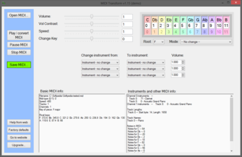 Portable MIDI Transform screenshot