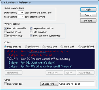 Portable MiniReminder screenshot 2