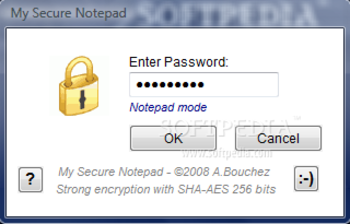 Portable My Secure Notepad screenshot