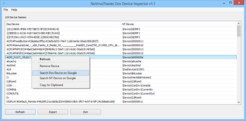 Portable NoVirusThanks Dos Device Inspector screenshot