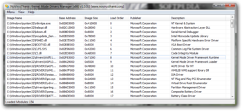 Portable NoVirusThanks Kernel Mode Drivers Manager screenshot