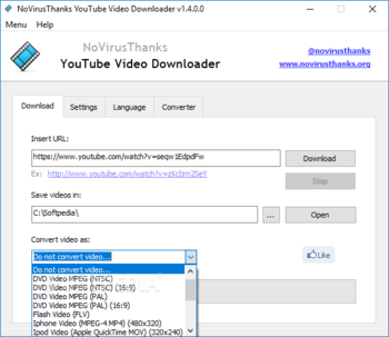 Portable NoVirusThanks YouTube Video Downloader screenshot