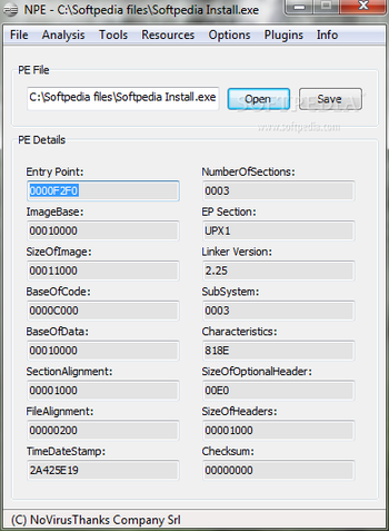 Portable NPE File Analyzer screenshot