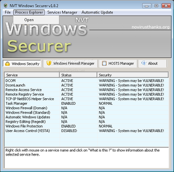 Portable NVT Windows Securer screenshot 2