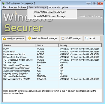 Portable NVT Windows Securer screenshot 3