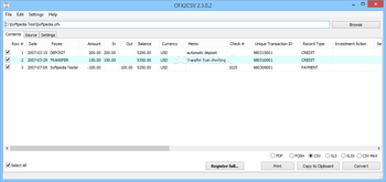 Portable OFX2CSV screenshot