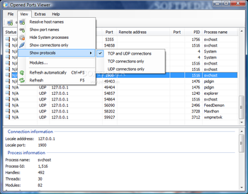 Portable Opened Ports Viewer screenshot