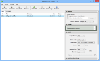 Portable Pazera FLAC to MP3 screenshot